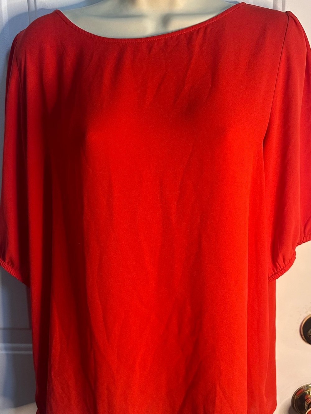 LOFT Bright Red Scoop Neck Blouse